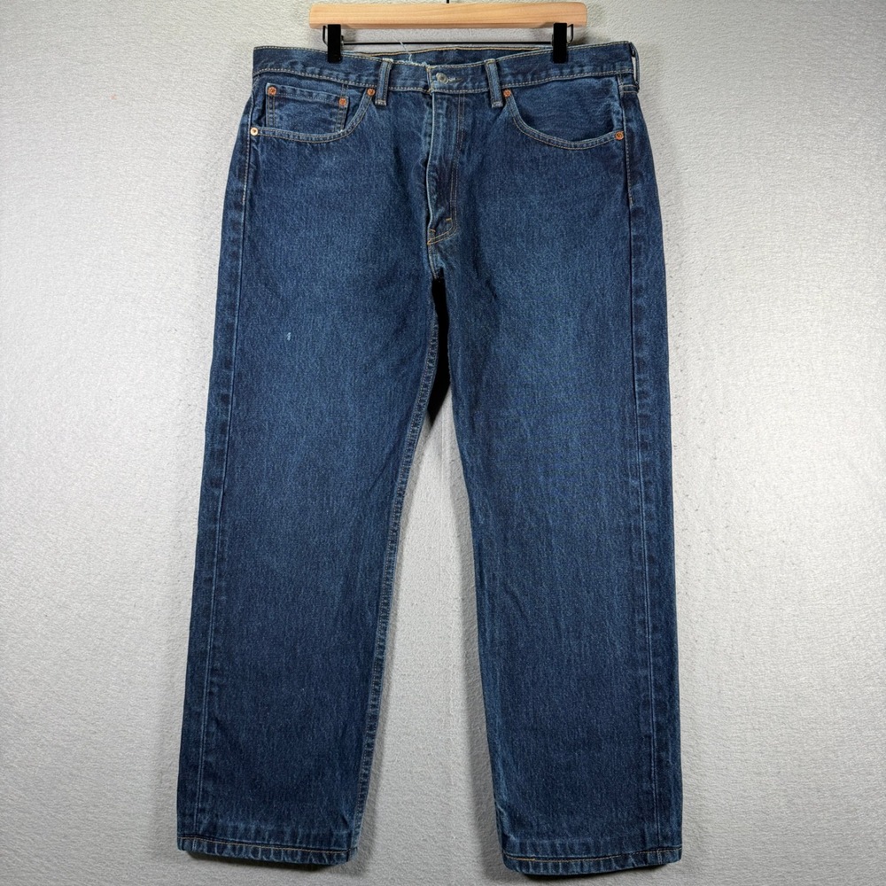 Levi's 505 Regular Fit Jeans Mens W38 L29 Dark Wash Denim Blue Classic